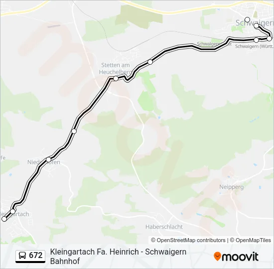 672 Bus Line Map