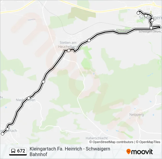 672 Bus Line Map