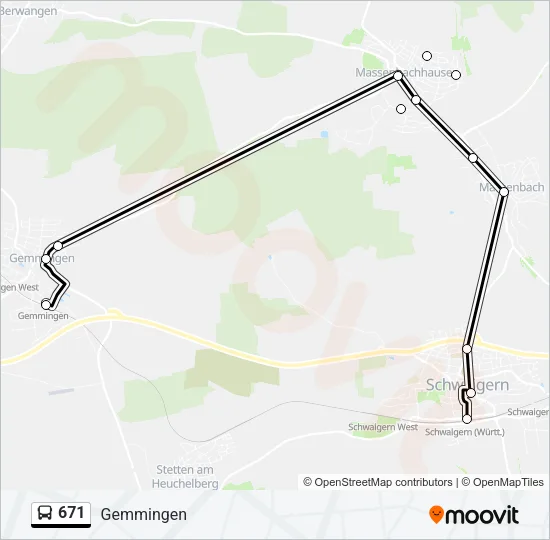 671 Bus Line Map