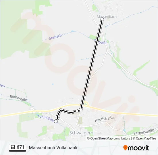 671 Bus Line Map
