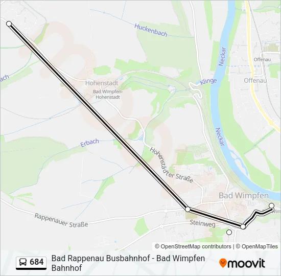684 Bus Line Map