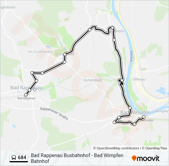 684 Bus Line Map