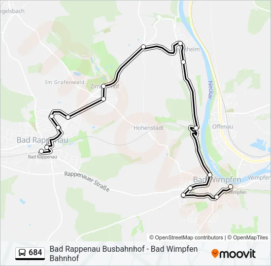 684 Bus Line Map