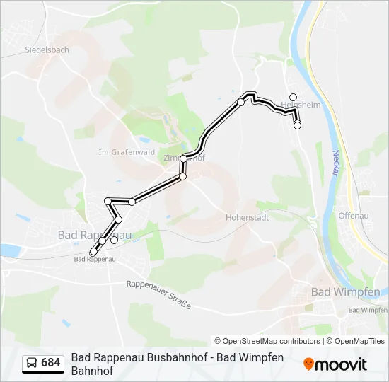 684 Bus Line Map