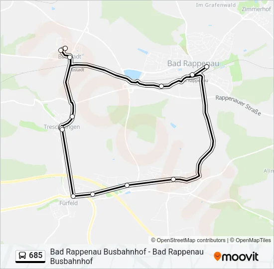 685 Bus Line Map