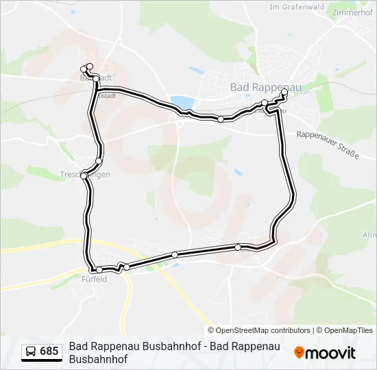 685 Bus Line Map