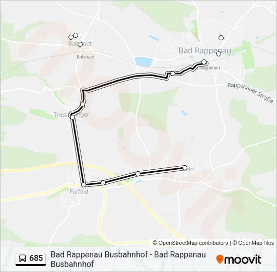 685 Bus Line Map