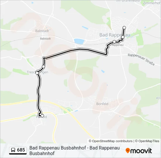 685 Bus Line Map
