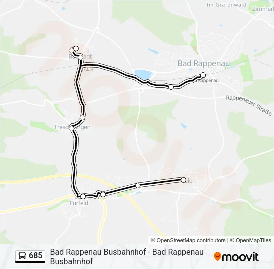 685 Bus Line Map