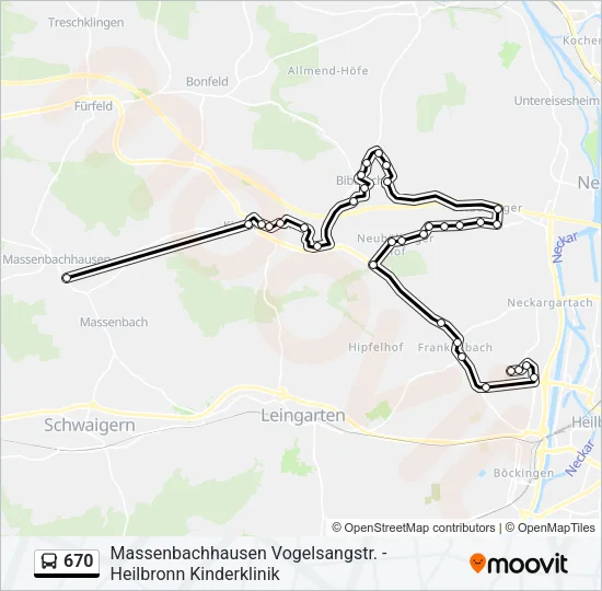 670 Bus Line Map