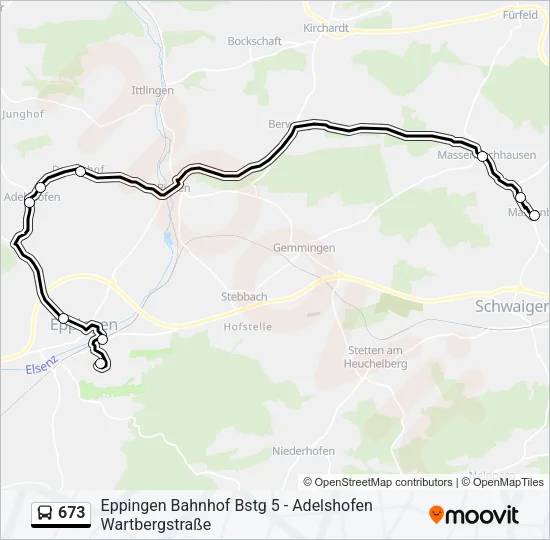 673 Bus Line Map