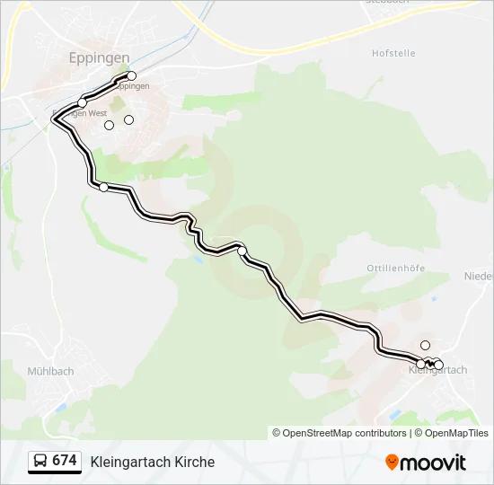 674 Bus Line Map