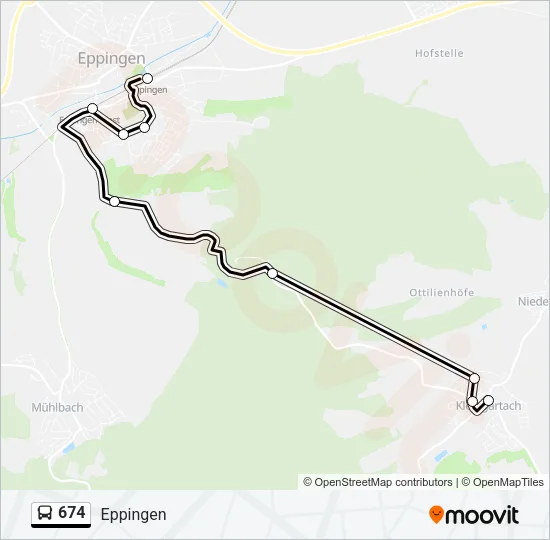 674 Bus Line Map
