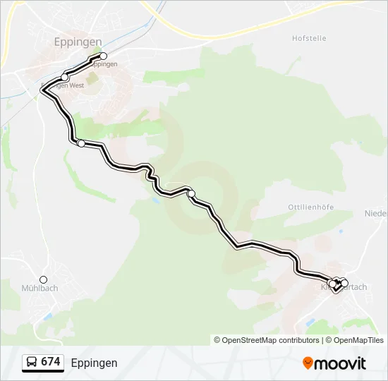 674 Bus Line Map