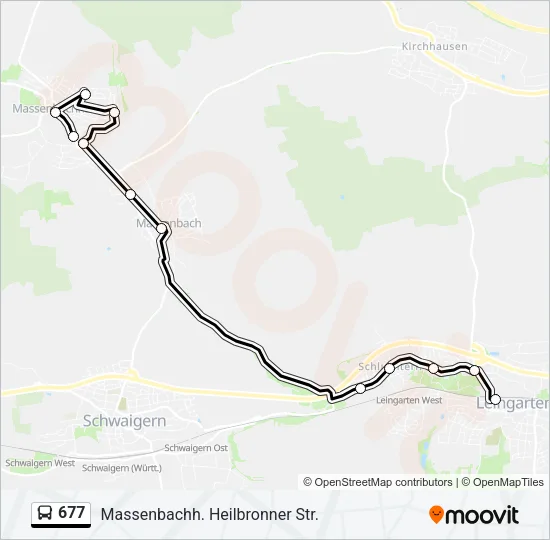 677 Bus Line Map