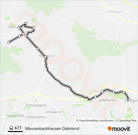 677 Bus Line Map