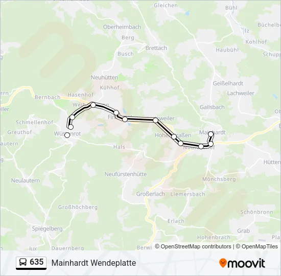 635 Bus Line Map