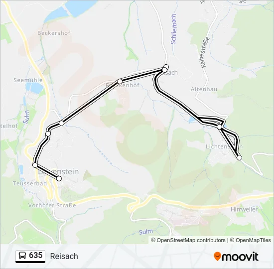 635 Bus Line Map