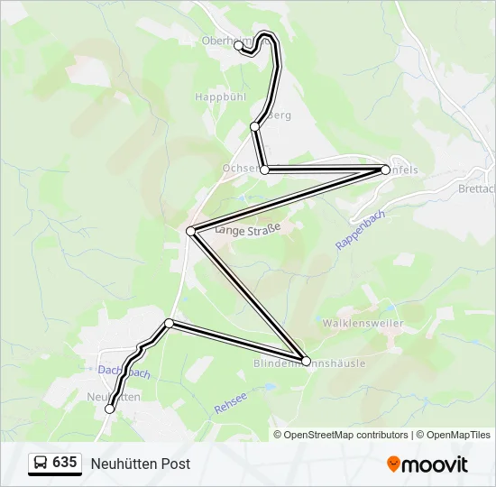 635 Bus Line Map