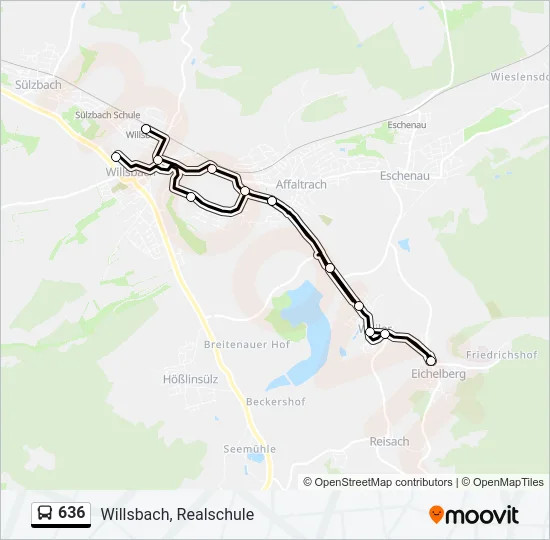 636 Bus Line Map