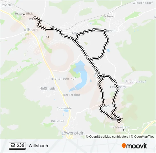 636 Bus Line Map