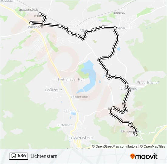 636 Bus Line Map