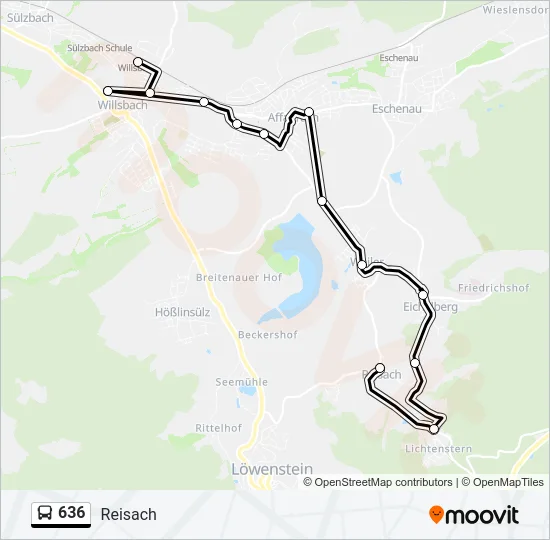 636 Bus Line Map