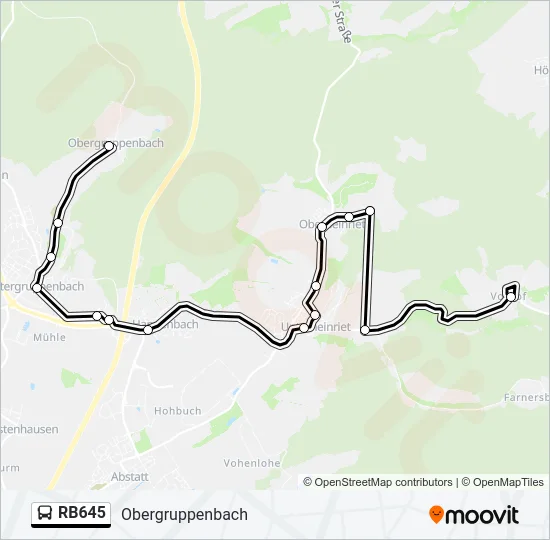 RB645 Bus Line Map
