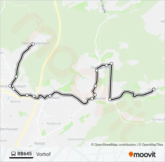RB645 Bus Line Map