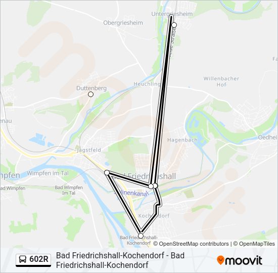 602R Bus Line Map