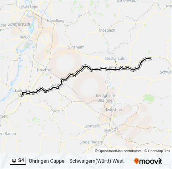 S4 Light Rail Line Map