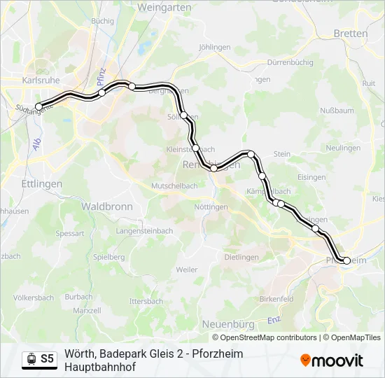 S5 Light Rail Line Map