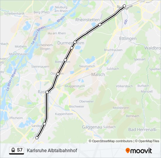 Light Rail S7: карта маршрута