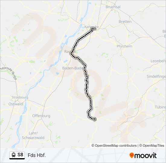 S8 Light Rail Line Map