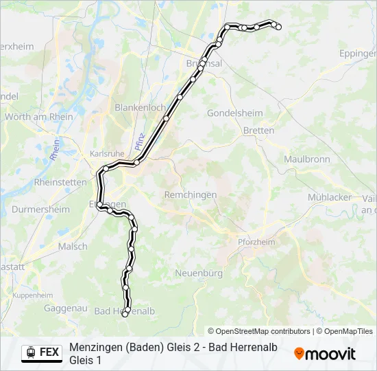 FEX Light Rail Line Map