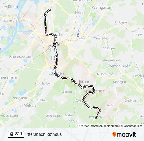 S11 Light Rail Line Map