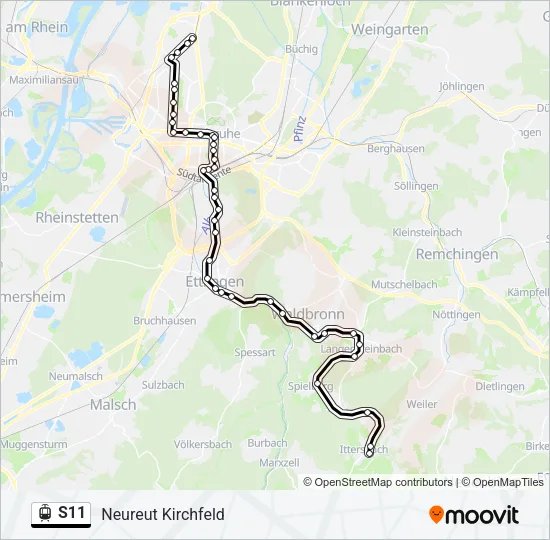 S11 Light Rail Line Map