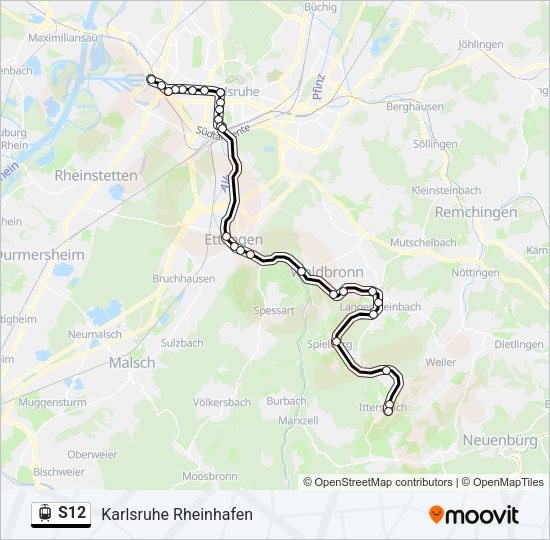 S12 Light Rail Line Map