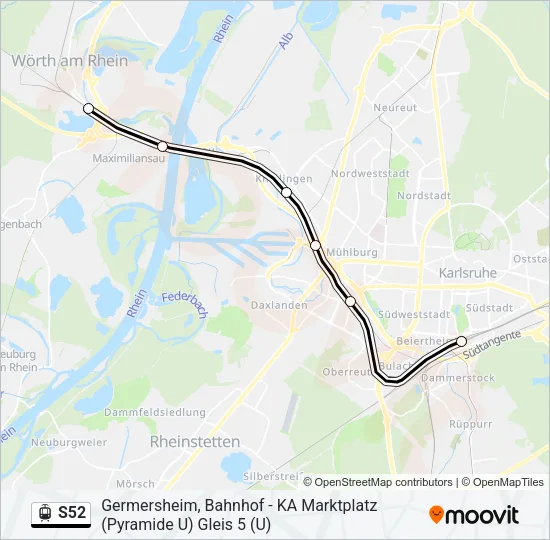 S52 Light Rail Line Map