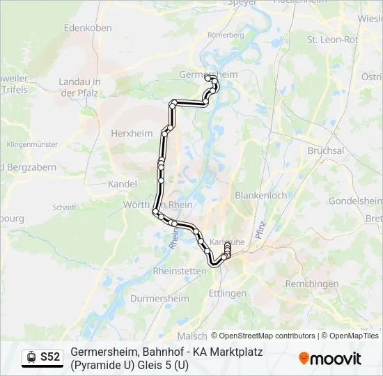 S52 Light Rail Line Map