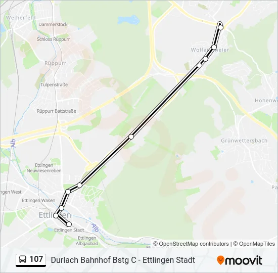 107 Bus Line Map