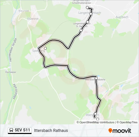 SEV S11 Bus Line Map