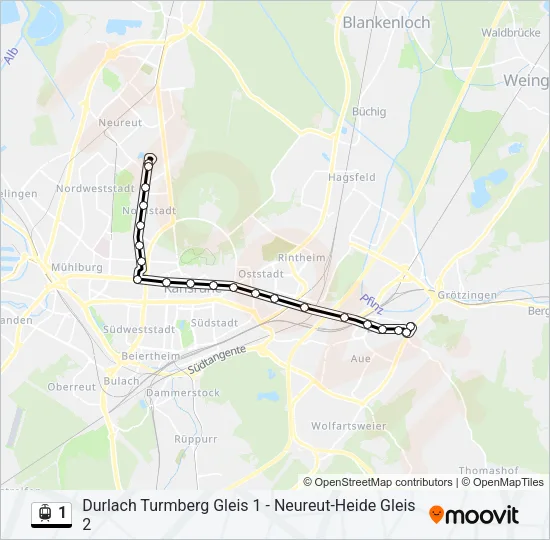 1 Light Rail Line Map