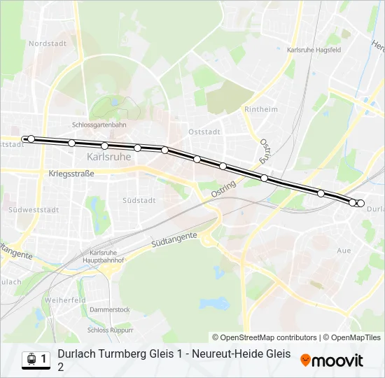 1 Light Rail Line Map
