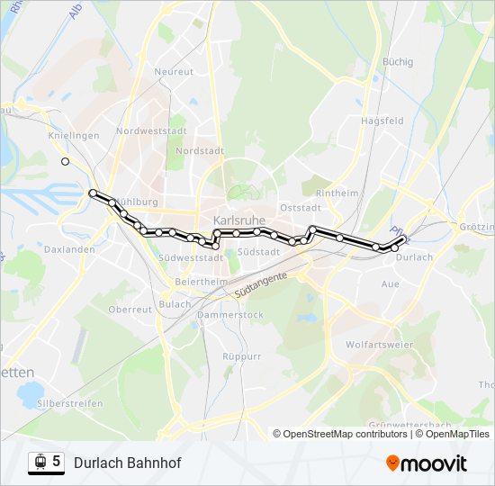 Трамвай 5: карта маршрута