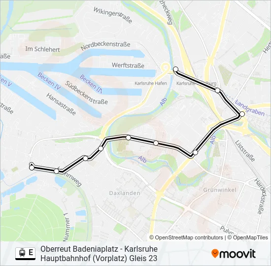E Light Rail Line Map