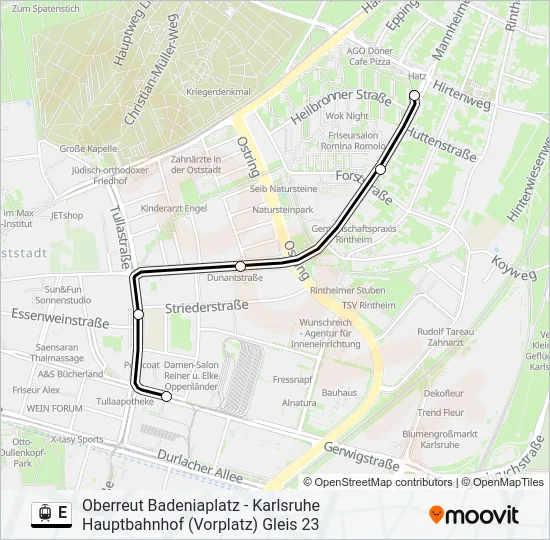 E Light Rail Line Map