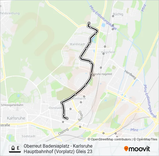 E Light Rail Line Map