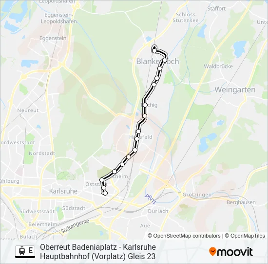 E Light Rail Line Map