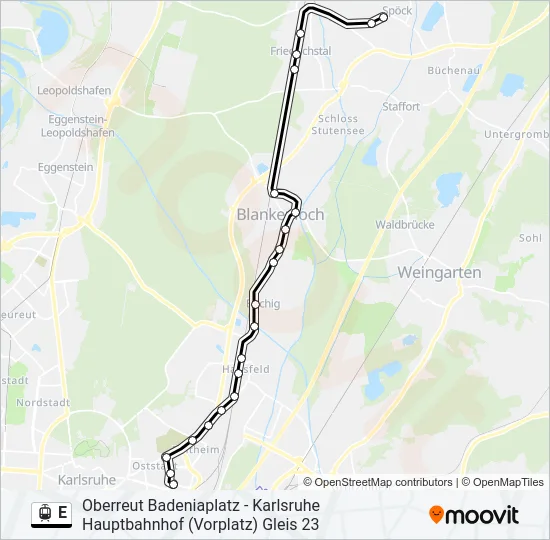 E Light Rail Line Map